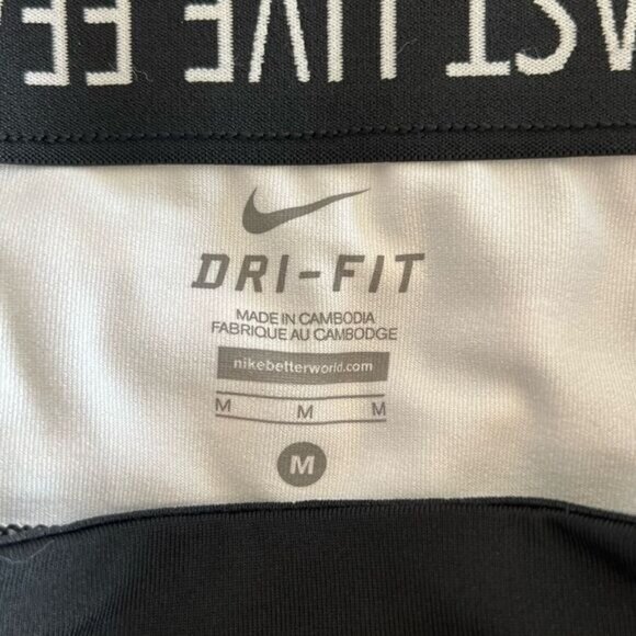 Nike Dri-Fit Womens Cropped Leggings Black & White Abstract Print Size M - Picture 3 of 9